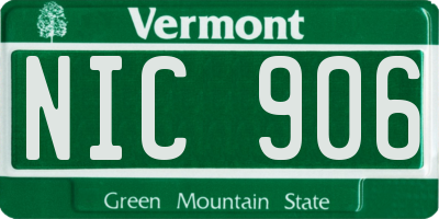 VT license plate NIC906