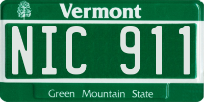 VT license plate NIC911