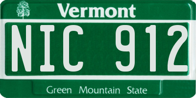 VT license plate NIC912
