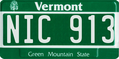 VT license plate NIC913
