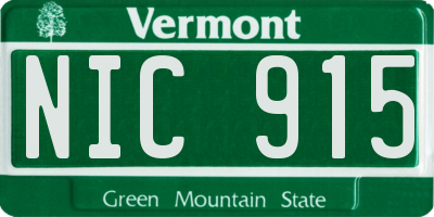 VT license plate NIC915
