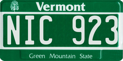 VT license plate NIC923