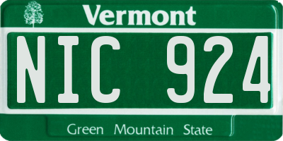 VT license plate NIC924