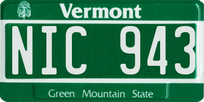VT license plate NIC943