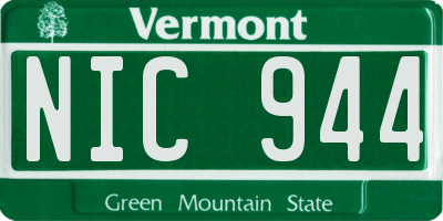 VT license plate NIC944
