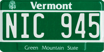 VT license plate NIC945
