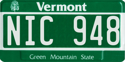 VT license plate NIC948