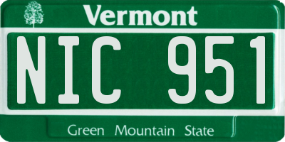 VT license plate NIC951
