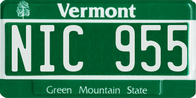 VT license plate NIC955