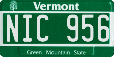 VT license plate NIC956