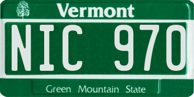 VT license plate NIC970