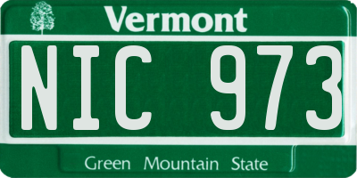 VT license plate NIC973