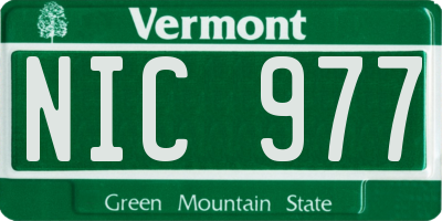 VT license plate NIC977