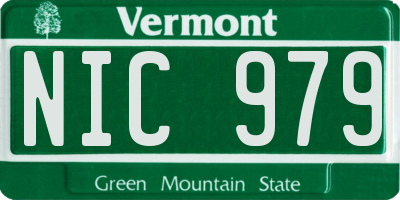 VT license plate NIC979