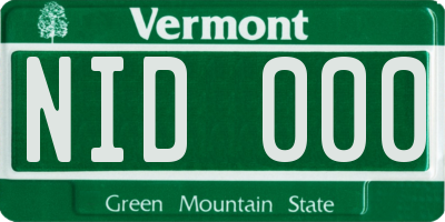 VT license plate NID000