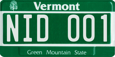 VT license plate NID001