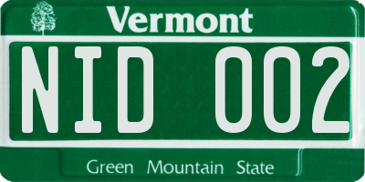 VT license plate NID002