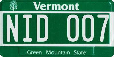 VT license plate NID007