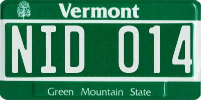 VT license plate NID014