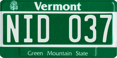 VT license plate NID037
