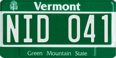VT license plate NID041