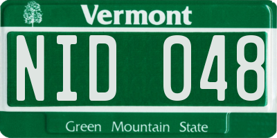 VT license plate NID048