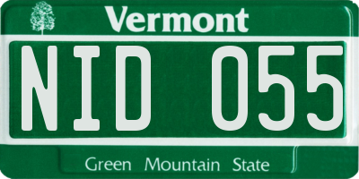 VT license plate NID055