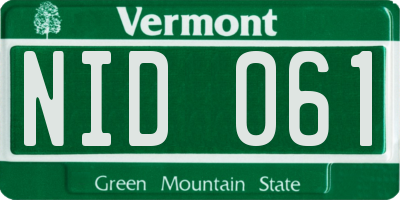 VT license plate NID061