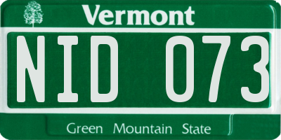 VT license plate NID073