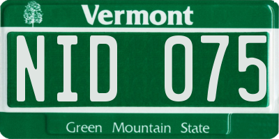VT license plate NID075