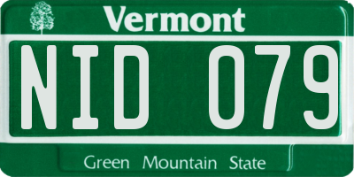 VT license plate NID079