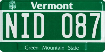 VT license plate NID087