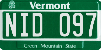 VT license plate NID097