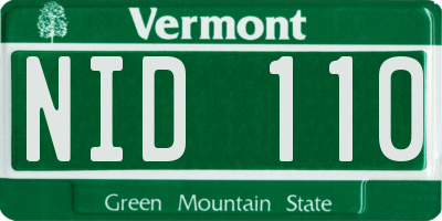 VT license plate NID110