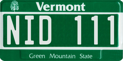 VT license plate NID111