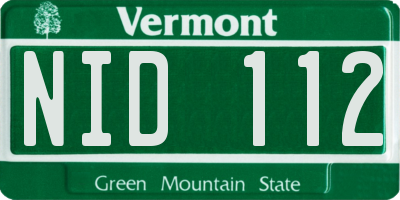 VT license plate NID112