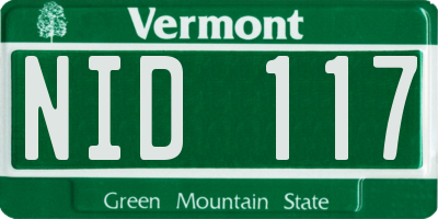 VT license plate NID117