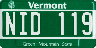 VT license plate NID119