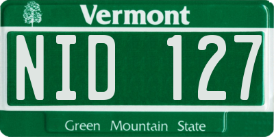 VT license plate NID127