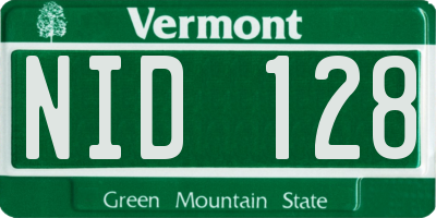 VT license plate NID128