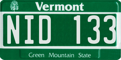 VT license plate NID133