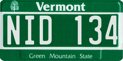 VT license plate NID134