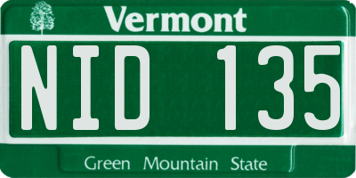 VT license plate NID135