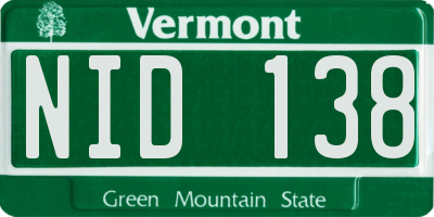 VT license plate NID138