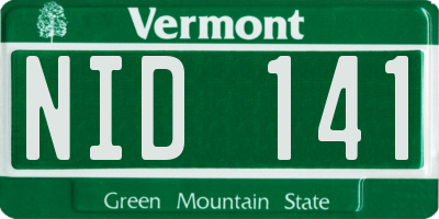 VT license plate NID141