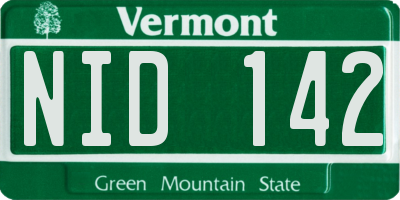 VT license plate NID142