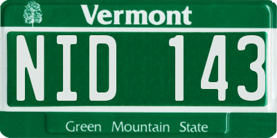 VT license plate NID143