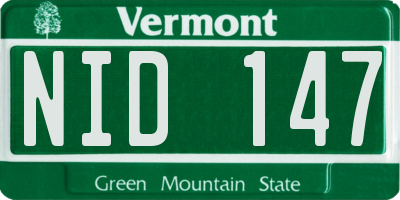 VT license plate NID147
