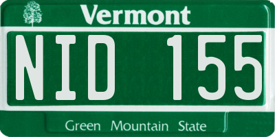 VT license plate NID155