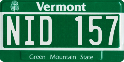 VT license plate NID157